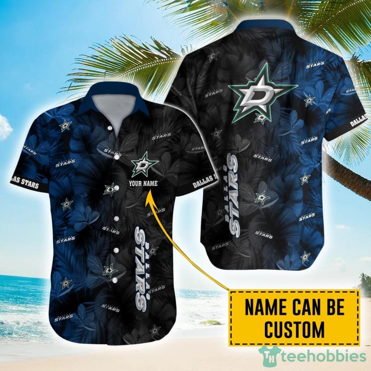 Personalized NHL Dallas Stars Palm Leafs Hawaiian Shirt Product Photo 1