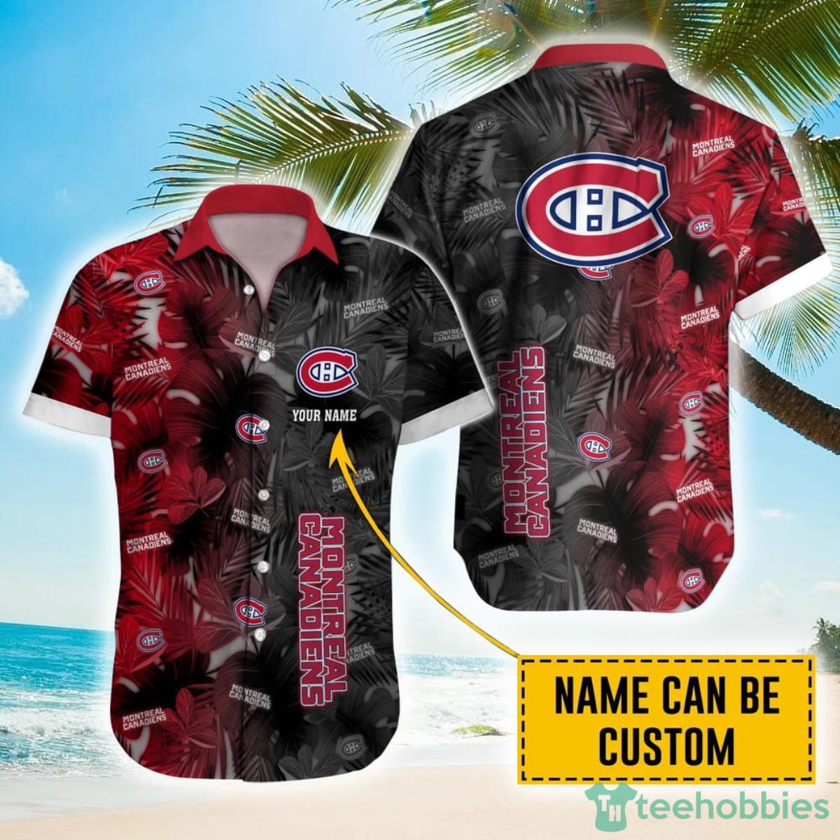 Personalized NHL Montreal Canadiens Palm Leafs Hawaiian Shirt Product Photo 1