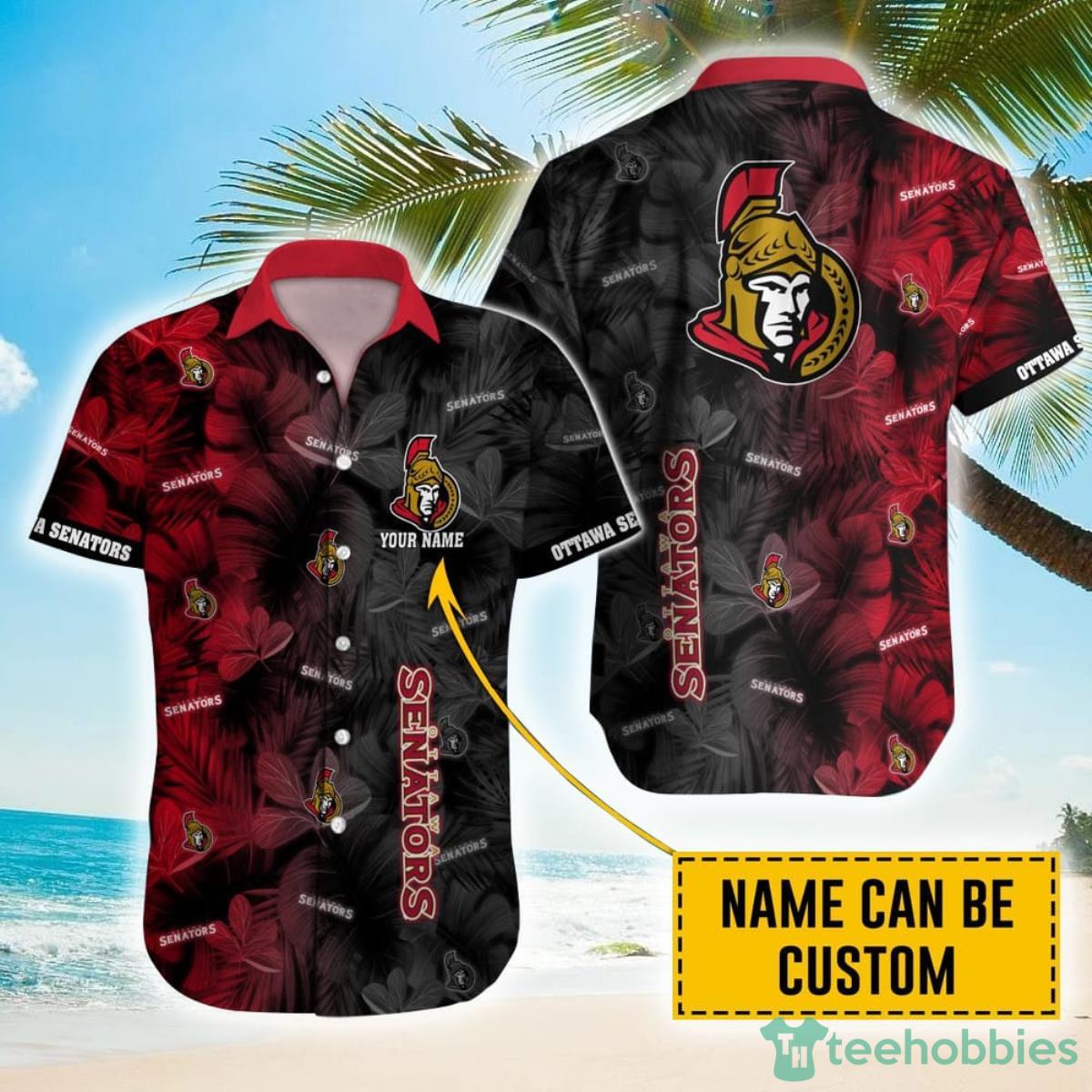 Personalized NHL Ottawa Senators Palm Leafs Hawaiian Shirt Product Photo 1