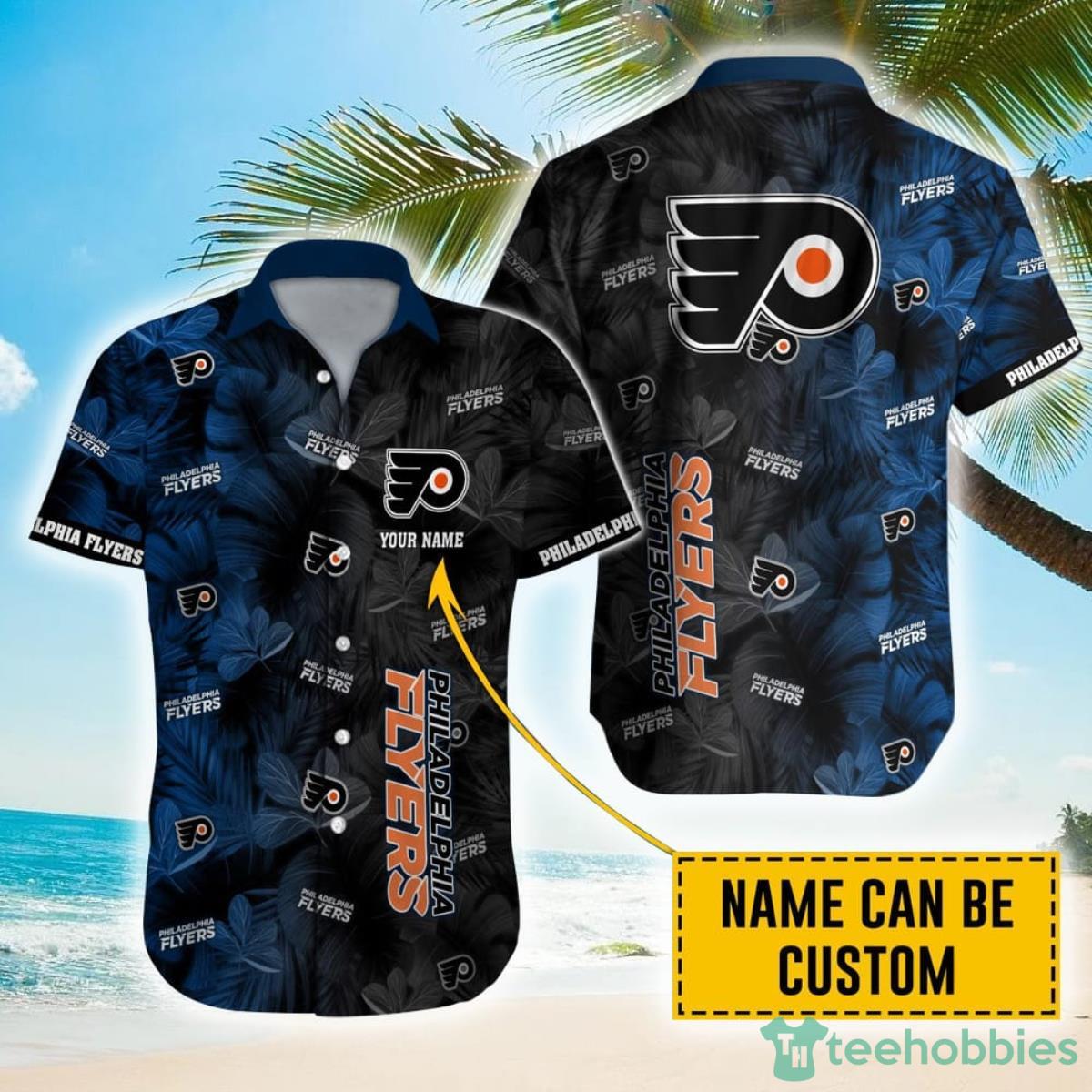 Personalized NHL Philadelphia Flyers Palm Leafs Hawaiian Shirt Product Photo 1