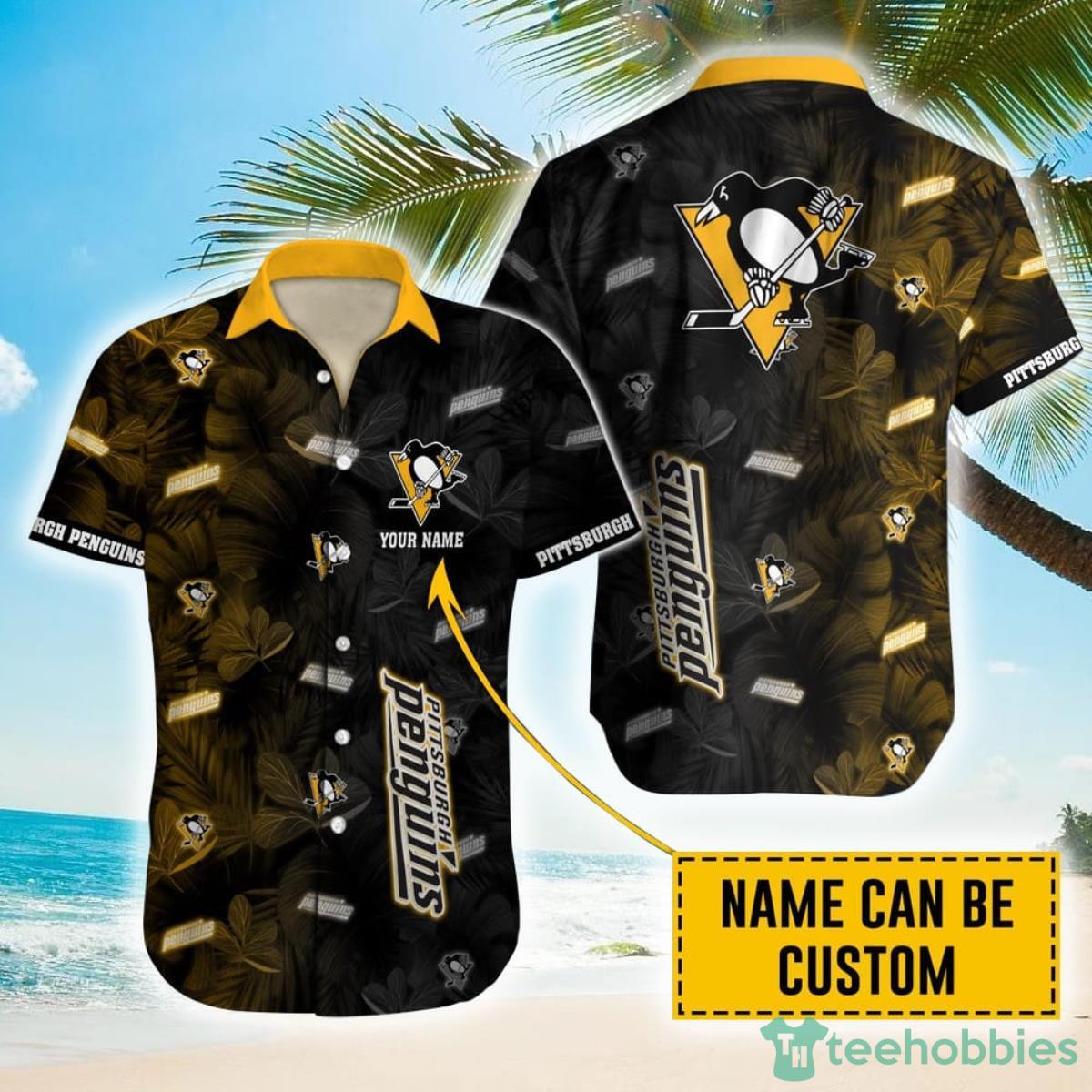 Personalized NHL Pittsburgh Penguins Palm Leafs Hawaiian Shirt Product Photo 1