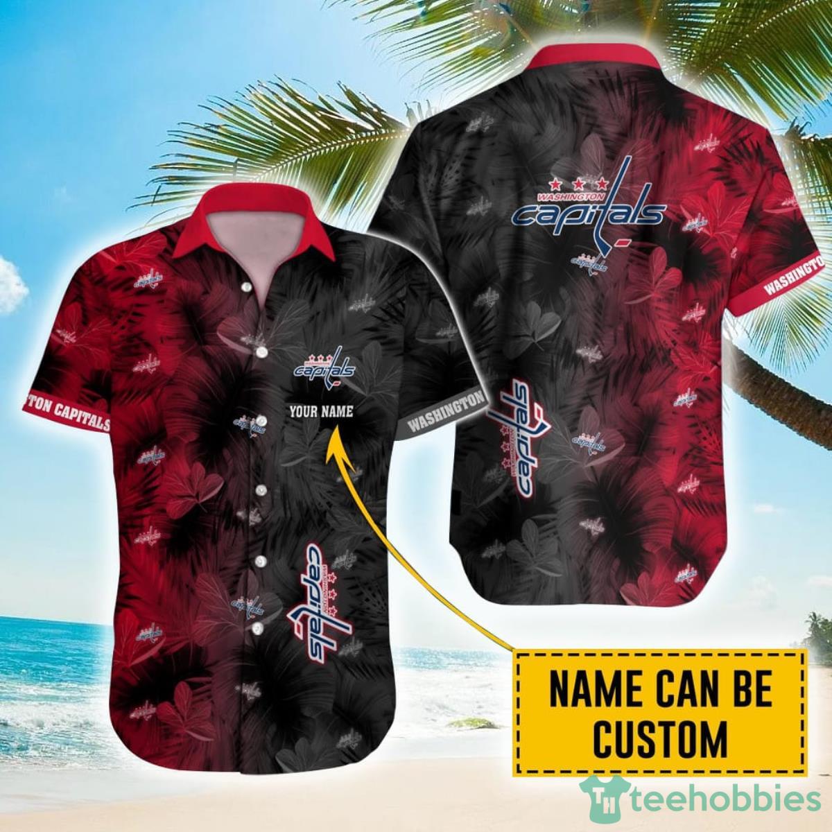 Personalized NHL Washington Capitals Palm Leafs Hawaiian Shirt Product Photo 1