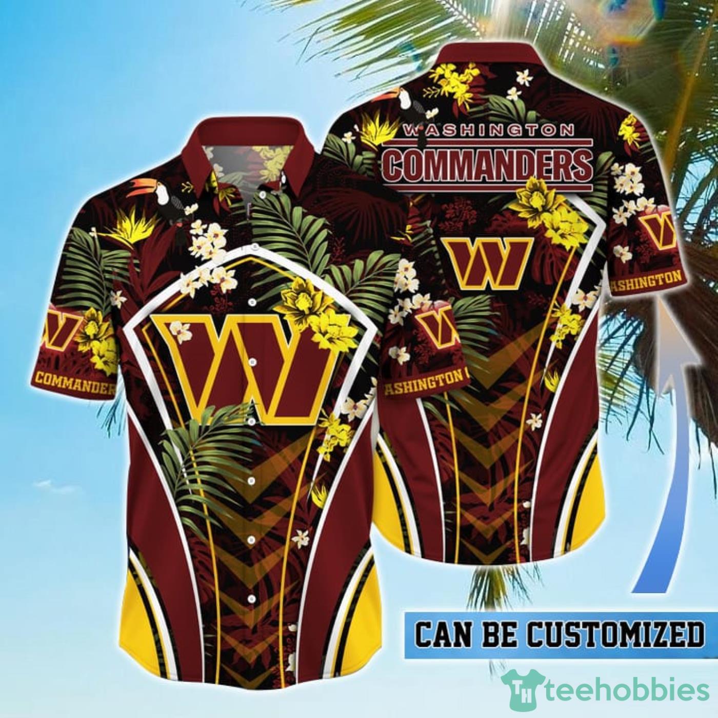 Personalized Washington Commanders NFL Flower Summer Tropical Hawaiian Shirt Product Photo 1