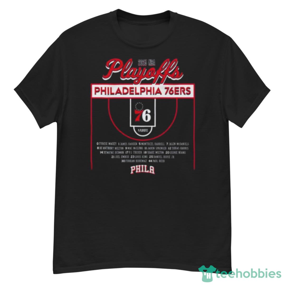 Philadelphia 76ers Stadium Essentials Unisex 2023 NBA Playoffs Roster T Shirt - G500 Men’s Classic T-Shirt