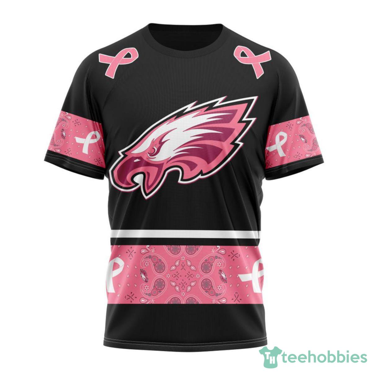 Philadelphia Eagles Breast Cancer 3D Shirt Custom Name Product Photo 1