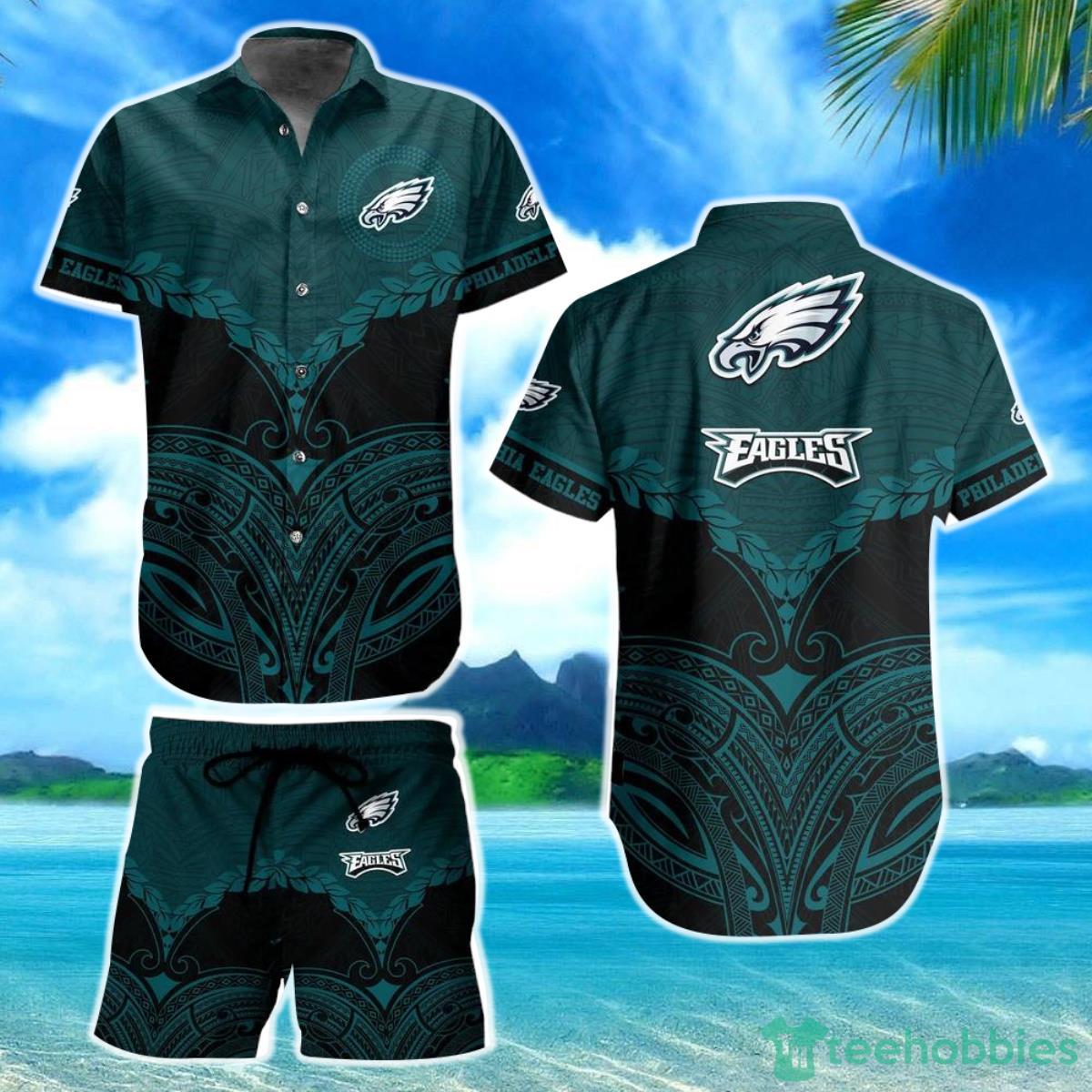 Philadelphia Eagles Football NFL Hawaiian Shirt Polynesian Pattern New Summer Gift For Men Women Fans Product Photo 1