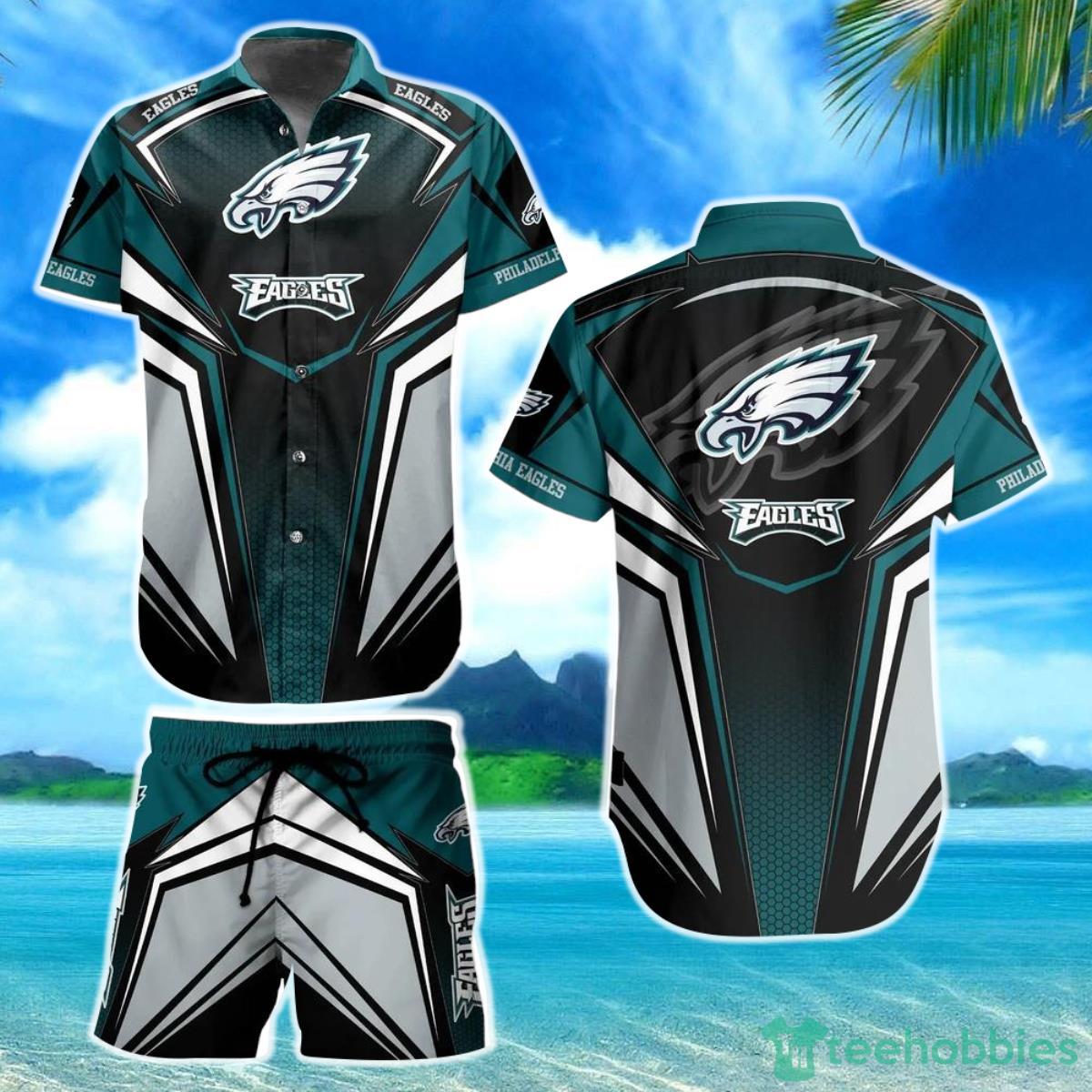 Philadelphia Eagles NFL Football Hawaii Short Shirt For This Summer Graphic Hawaiian Shirt Gift Big Fans Product Photo 1