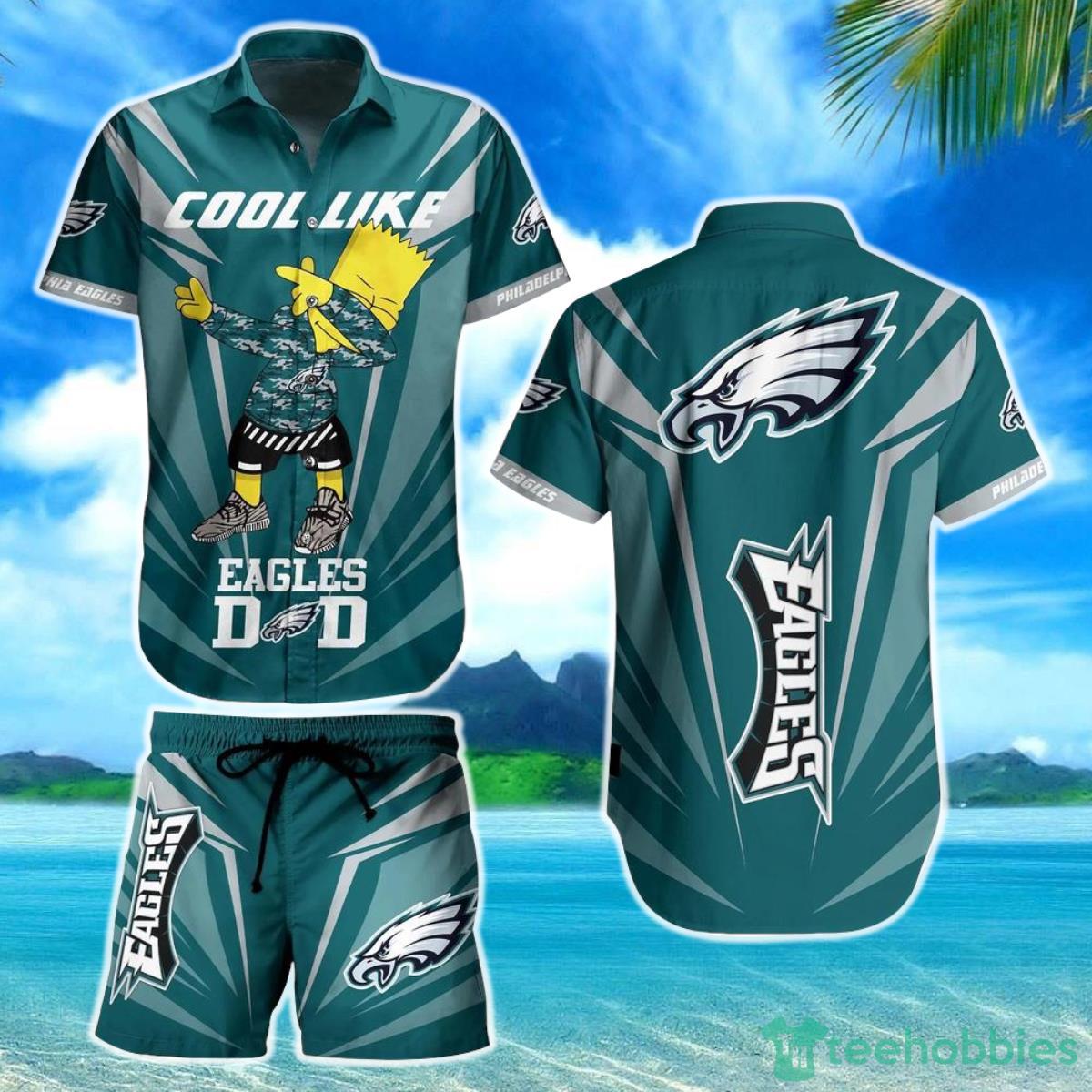 Philadelphia Eagles NFL Hawaiian Shirt And Short Bart Simpson Summer Perfect Gift For Fans NFL Product Photo 1