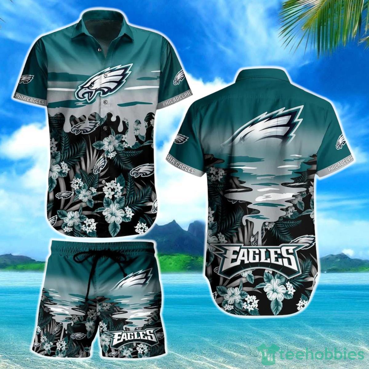 Philadelphia Eagles NFL Hawaiian Shirt And Short Tropical Pattern Beach Shirt New Gift For Best Fan Product Photo 1
