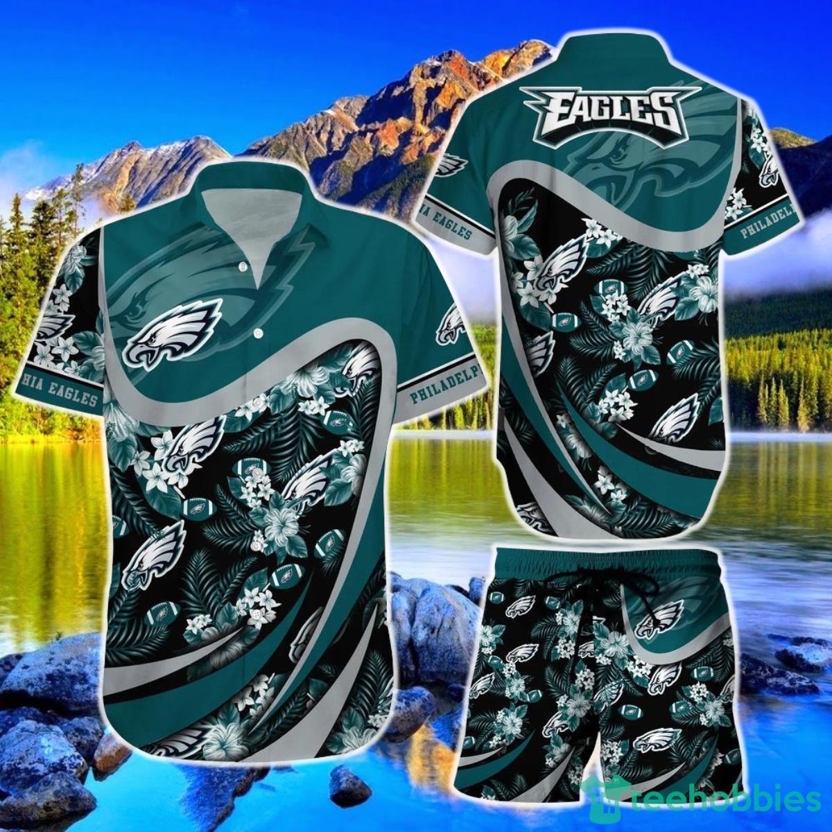 Philadelphia Eagles NFL Hawaiian Shirt And Short Tropical Pattern Beach Shirt New Gift For Sports Fans Product Photo 1