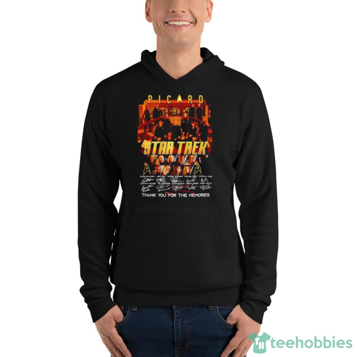Picard Star Trek Thank You For The Memories Signature Shirt - Unisex Fleece Pullover Hoodie Picard Star Trek Thank You For The Memories Signature Shirt - Unisex Fleece Pullover Hoodie