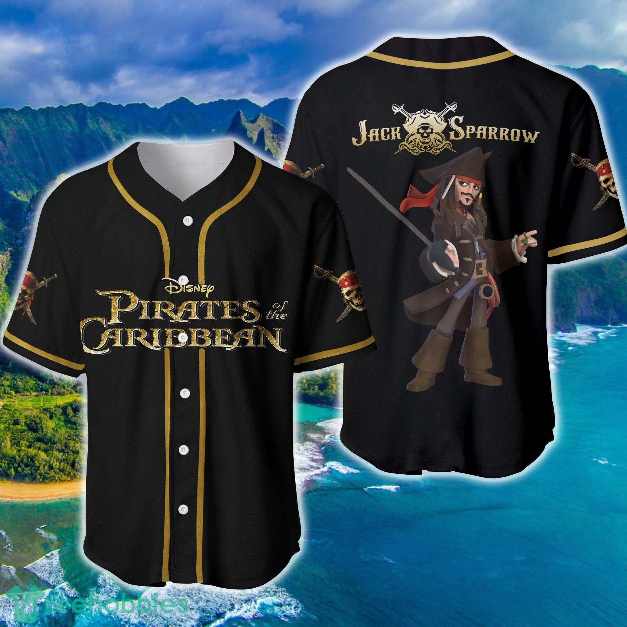 Pirates of the Caribbean Skull Johnny Depp Baseball Jersey Product Photo 1