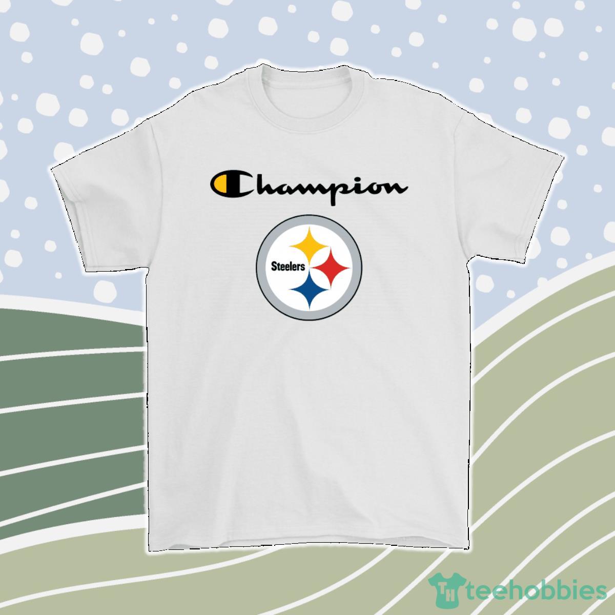 Pittsburgh Steelers Champion Logo Mashup Nfl Men Women T-Shirt, Hoodie, Sweatshirt Product Photo 1