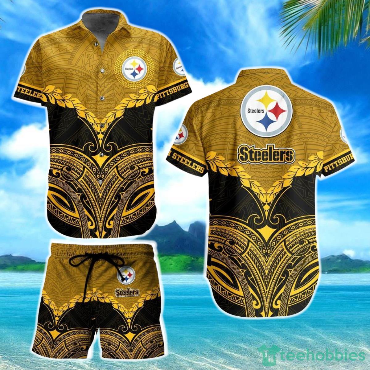 Pittsburgh Steelers Football NFL Hawaiian Shirt Polynesian Pattern New Summer Gift For Men Women Fans Product Photo 1