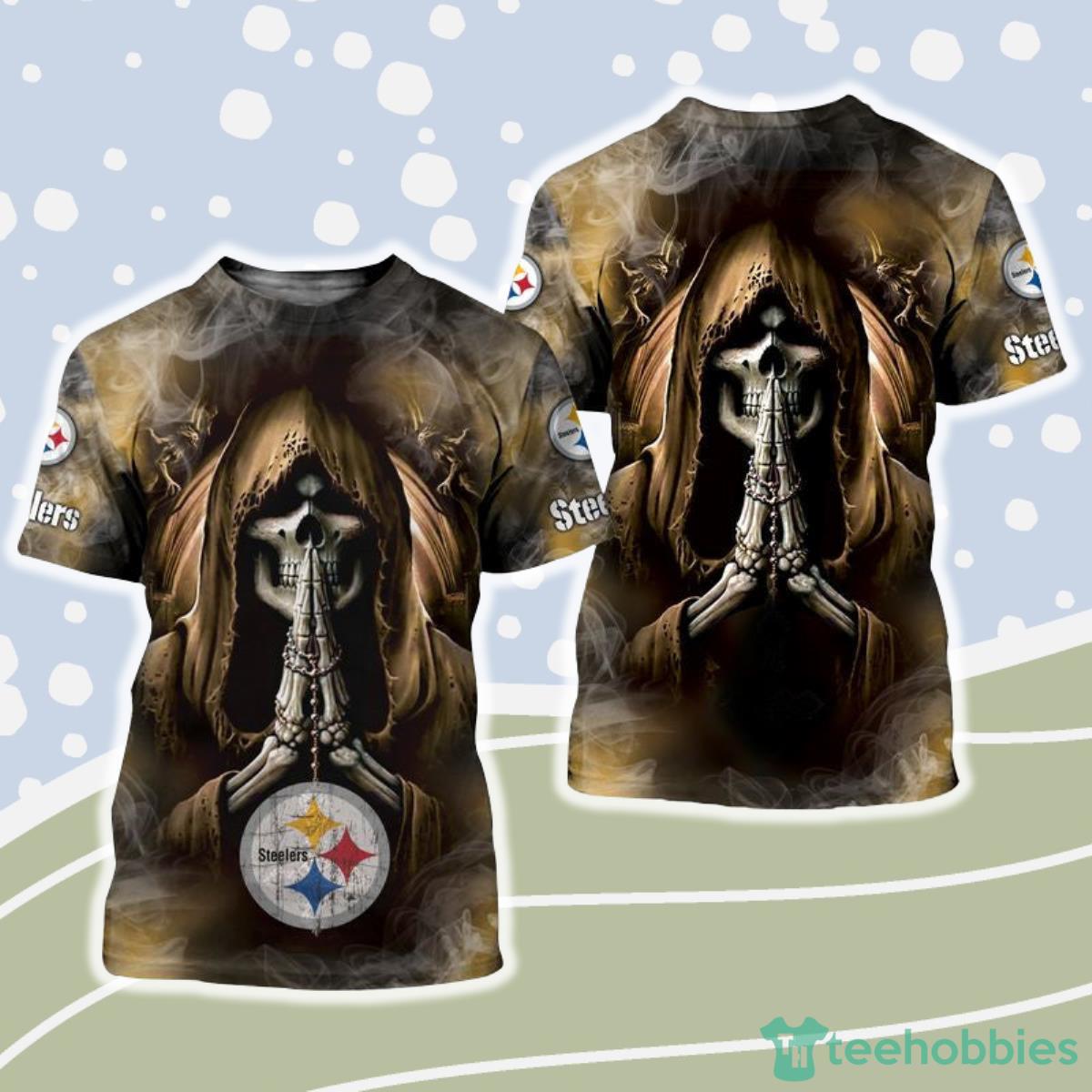 Pittsburgh Steelers NFL 3D Shirt Background Skull Smoke Product Photo 1