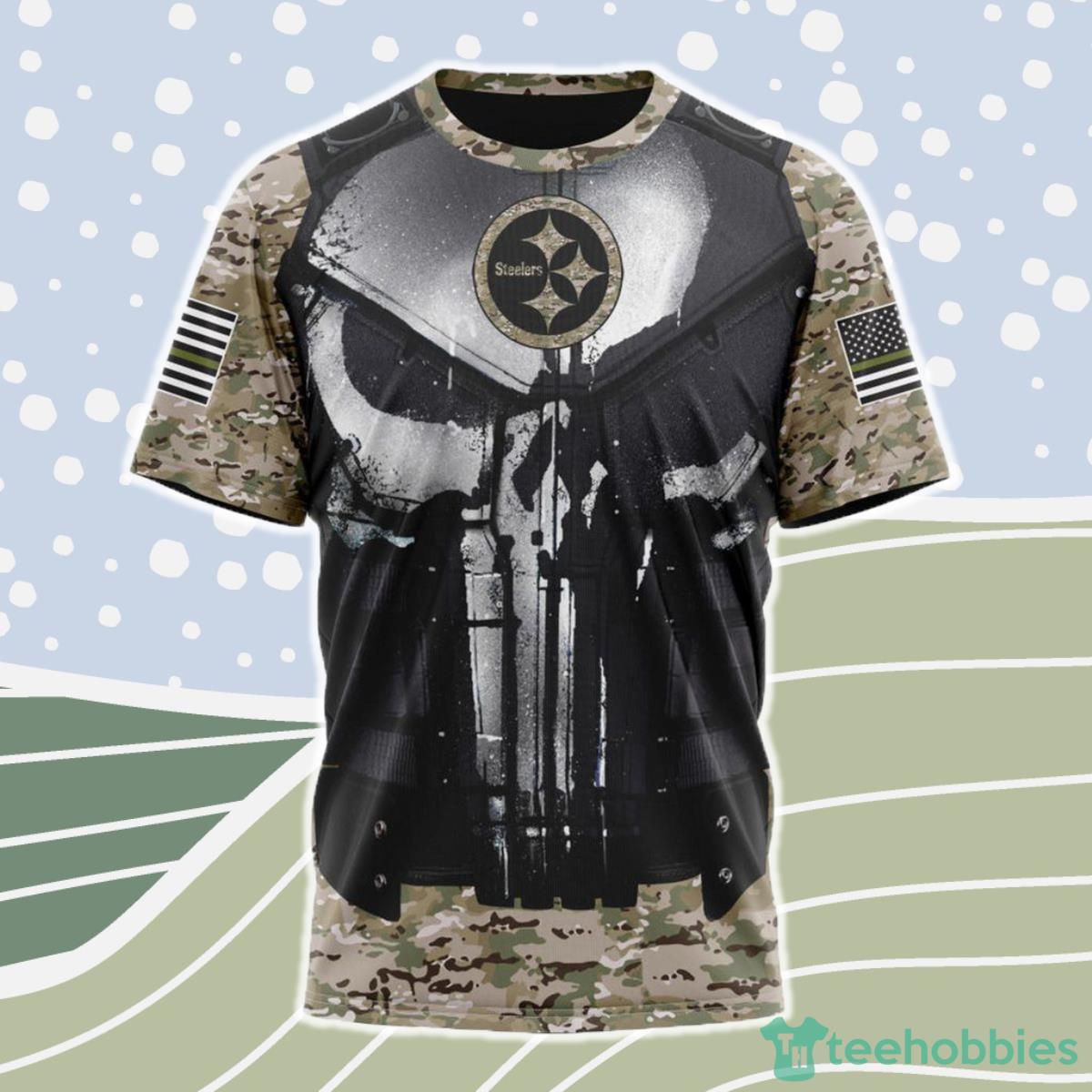 Pittsburgh Steelers NFL 3D Shirt Camo Custom Name & Number Product Photo 1