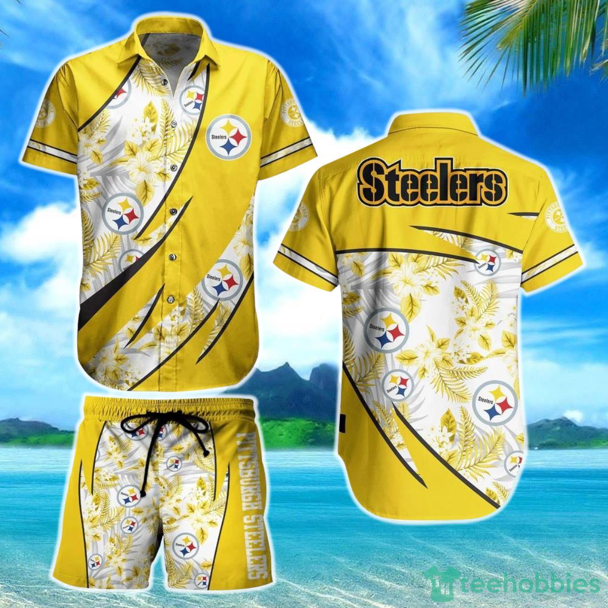 Pittsburgh Steelers NFL Hawaiian Shirt And Short Style Tropical Graphic Summer For Awesome Fans Product Photo 1