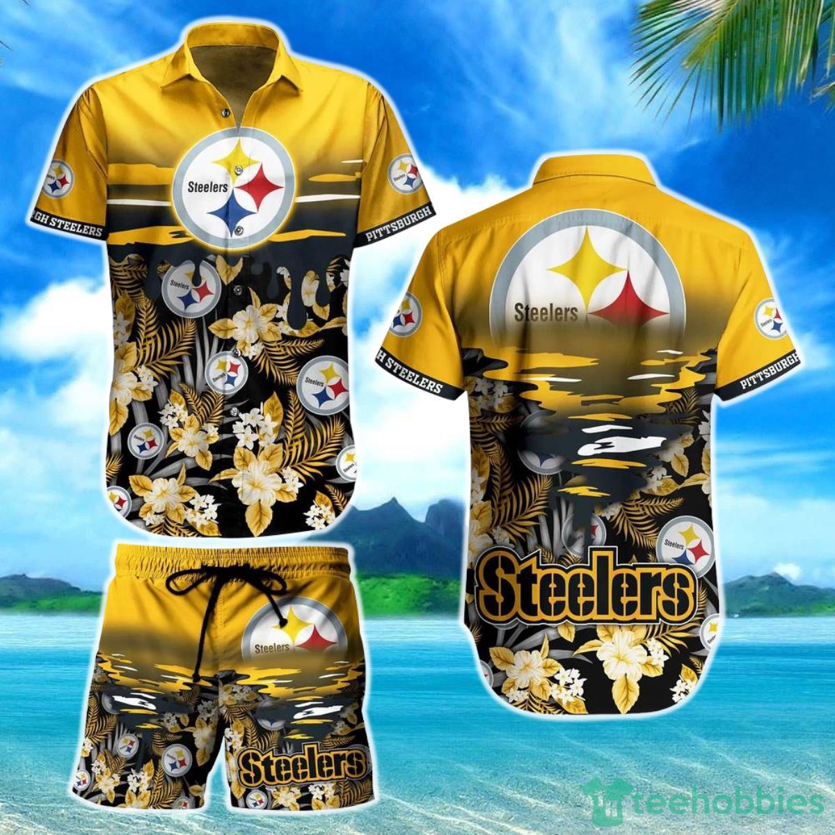 Pittsburgh Steelers NFL Hawaiian Shirt And Short Tropical Pattern Beach Shirt New Gift For Best Fan Product Photo 1