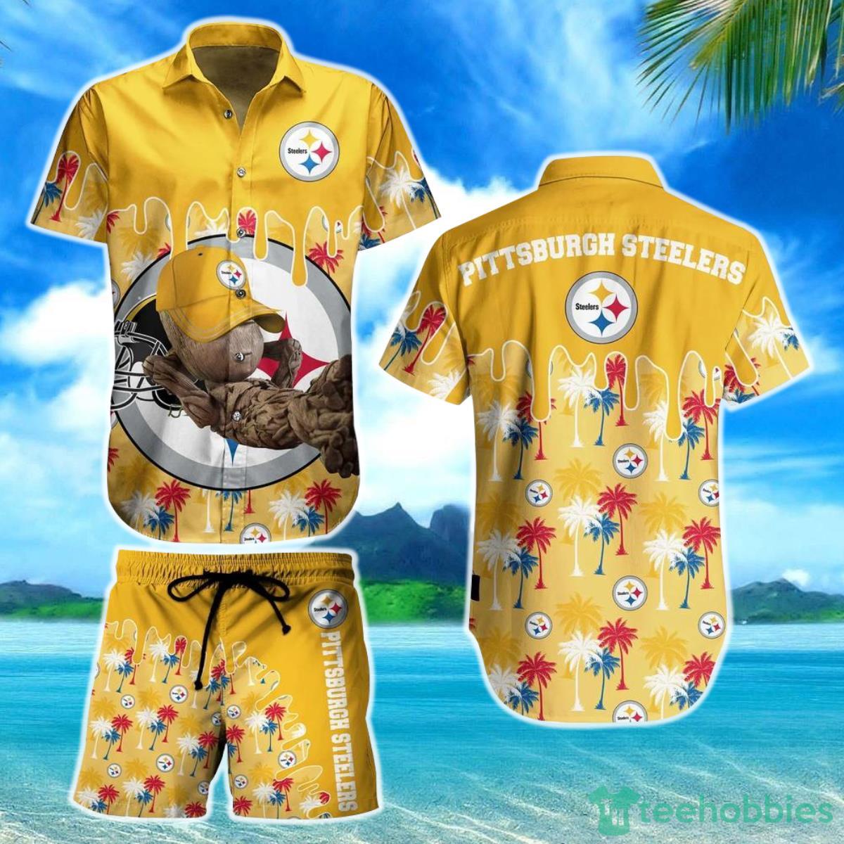 Pittsburgh Steelers NFL Hawaiian Shirt Groot Graphic New Summer Perfect Best Gift Ever Product Photo 1