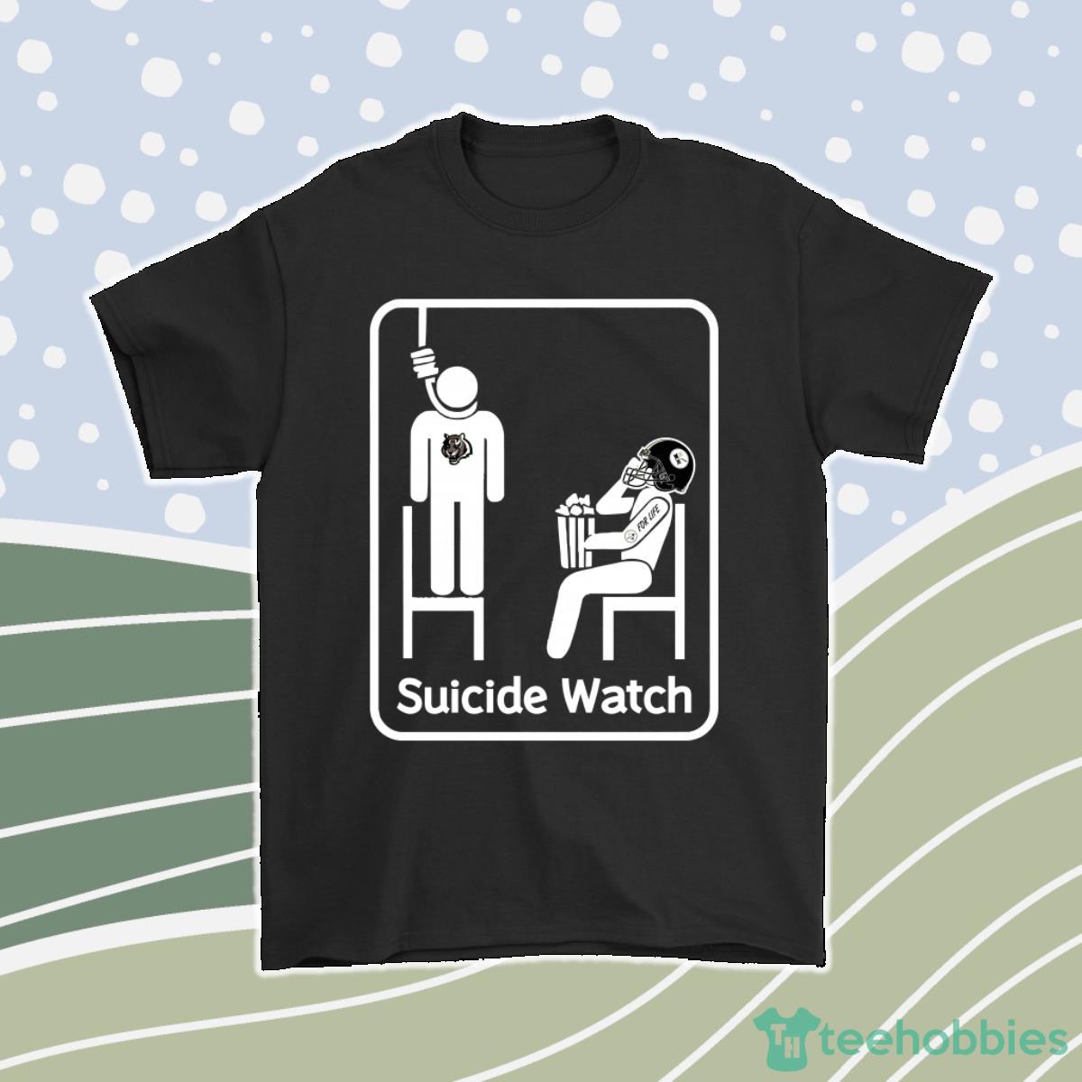 Pittsburgh Steelers Suicide Watch With Popcorn Nfl Men Women T-Shirt, Hoodie, Sweatshirt Product Photo 1