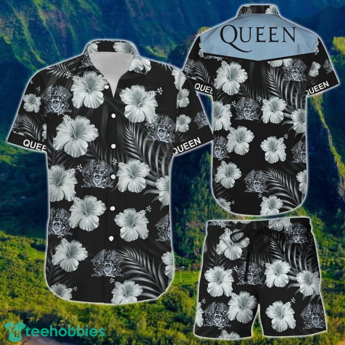 Queen Rock Band Tropical Flower Hawaiian Shirt Product Photo 1
