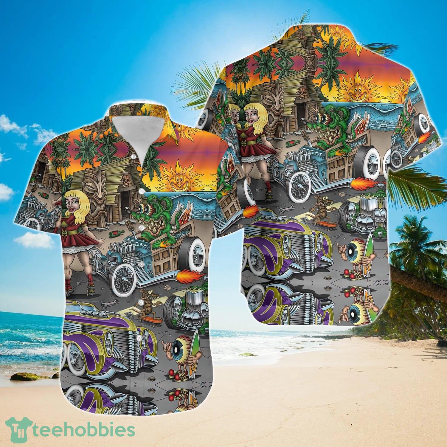 Rat Fink And The Hot Rod Hawaiian Shirt Product Photo 1