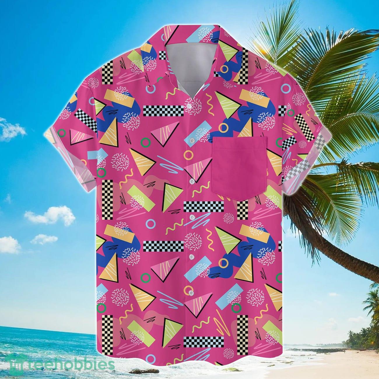 Retro 80s 90s Pattern Pink Hawaiian Shirts For Men And Women Product Photo 2
