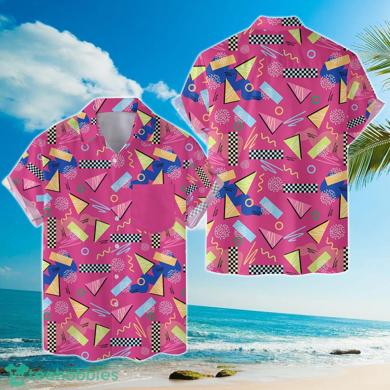 Retro 80s 90s Pattern Pink Hawaiian Shirts For Men And Women Product Photo 1