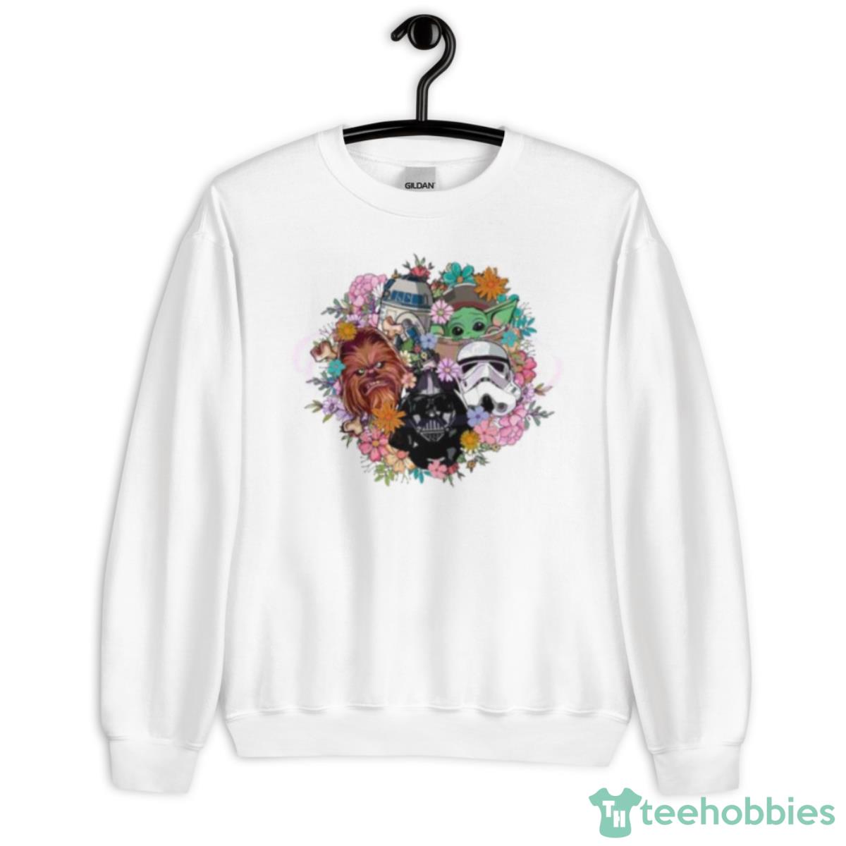 Retro Spring Flower Star Wars Character Shirt - Unisex Heavy Blend Crewneck Sweatshirt