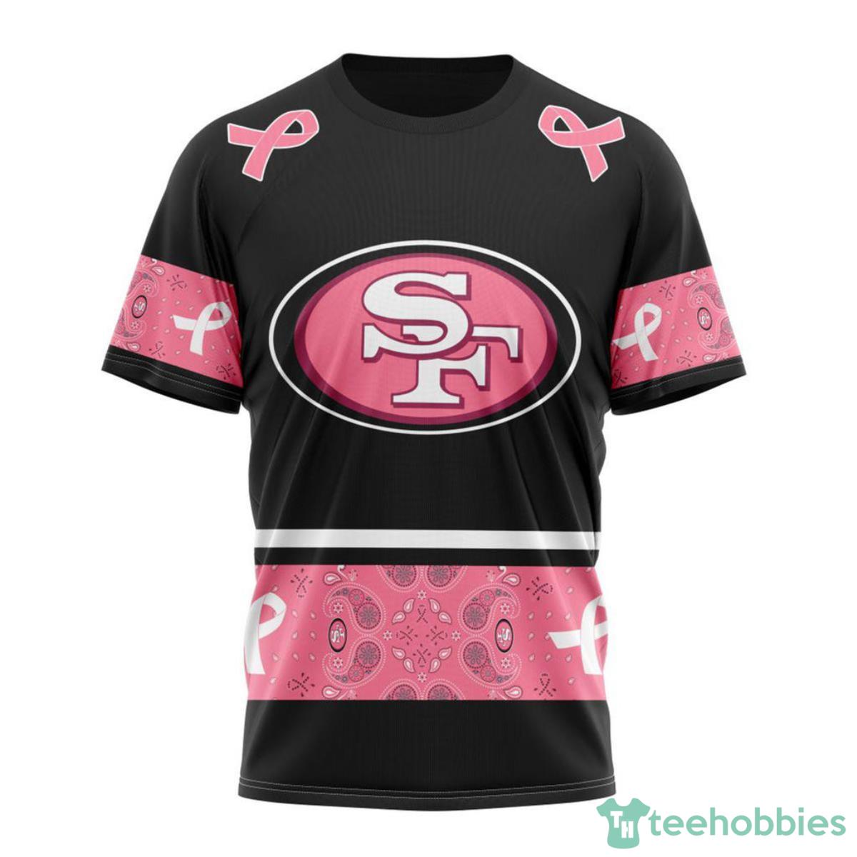 San Francisco 49ers Breast Cancer 3D Shirt Custom Name Product Photo 1