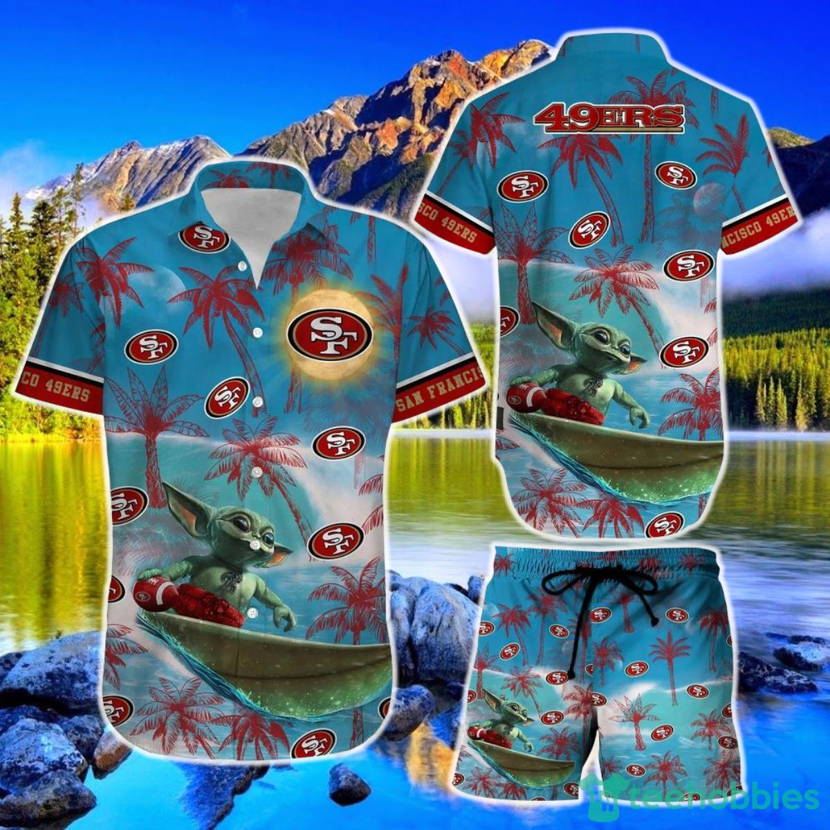 San Francisco 49ers Footbal NFL Baby Yoda Hawaiian Shirt And Short Style Summer Gift For Men Women Product Photo 1