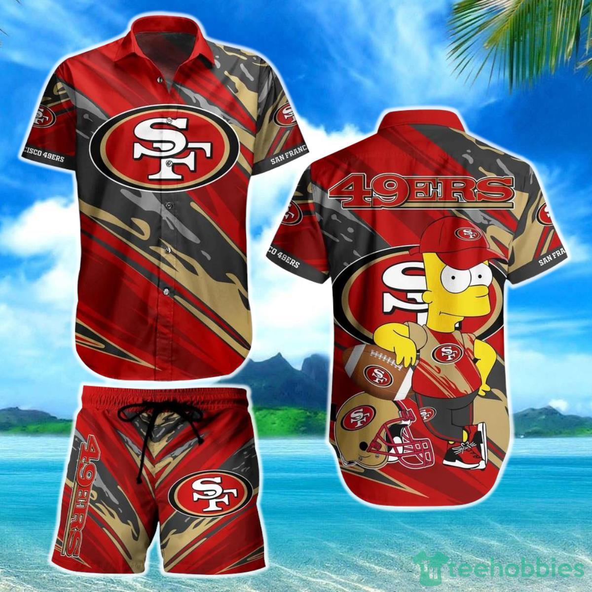San Francisco 49ers Football NFL Hawaiian Shirt Bart Simpson Summer Gift For Men Women Fans Product Photo 1