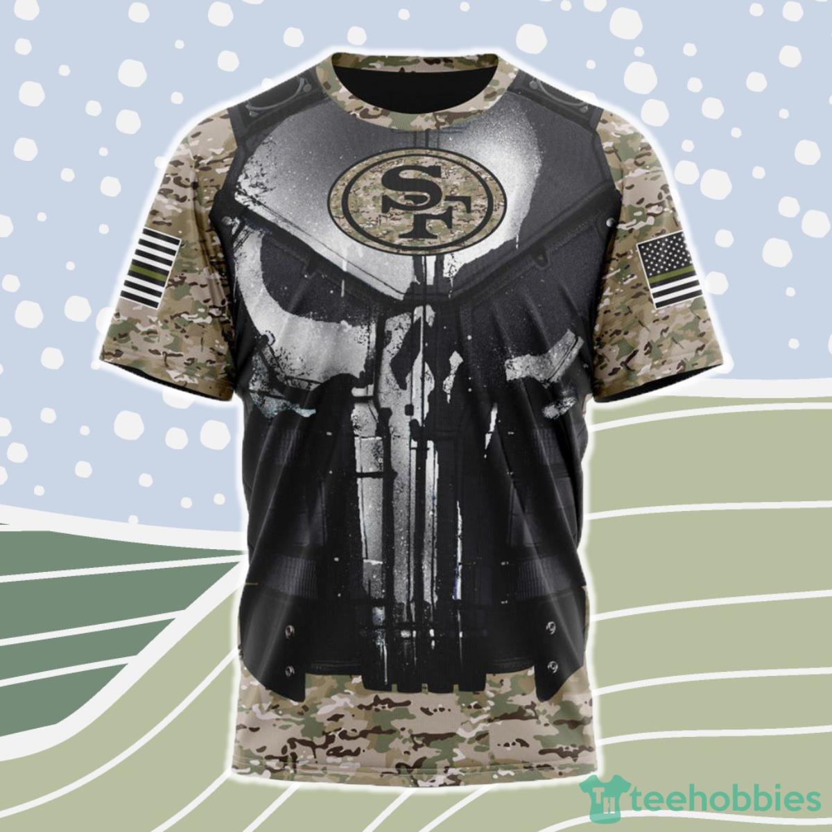 San Francisco 49ers NFL 3D Shirt Camo Custom Name & Number Product Photo 1