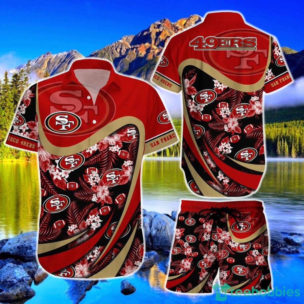 San Francisco 49ers NFL Hawaiian Shirt And Short Tropical Pattern Beach Shirt New Gift For Sports Fans Product Photo 1