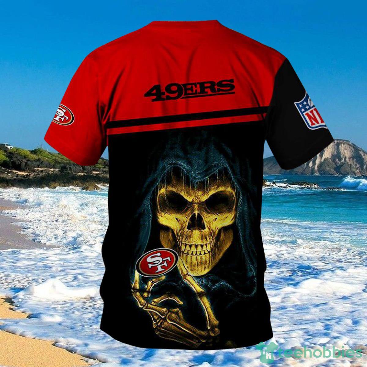 San Francisco 49ers Tee Shirts 3D Hand Skull For Men And Women Product Photo 1