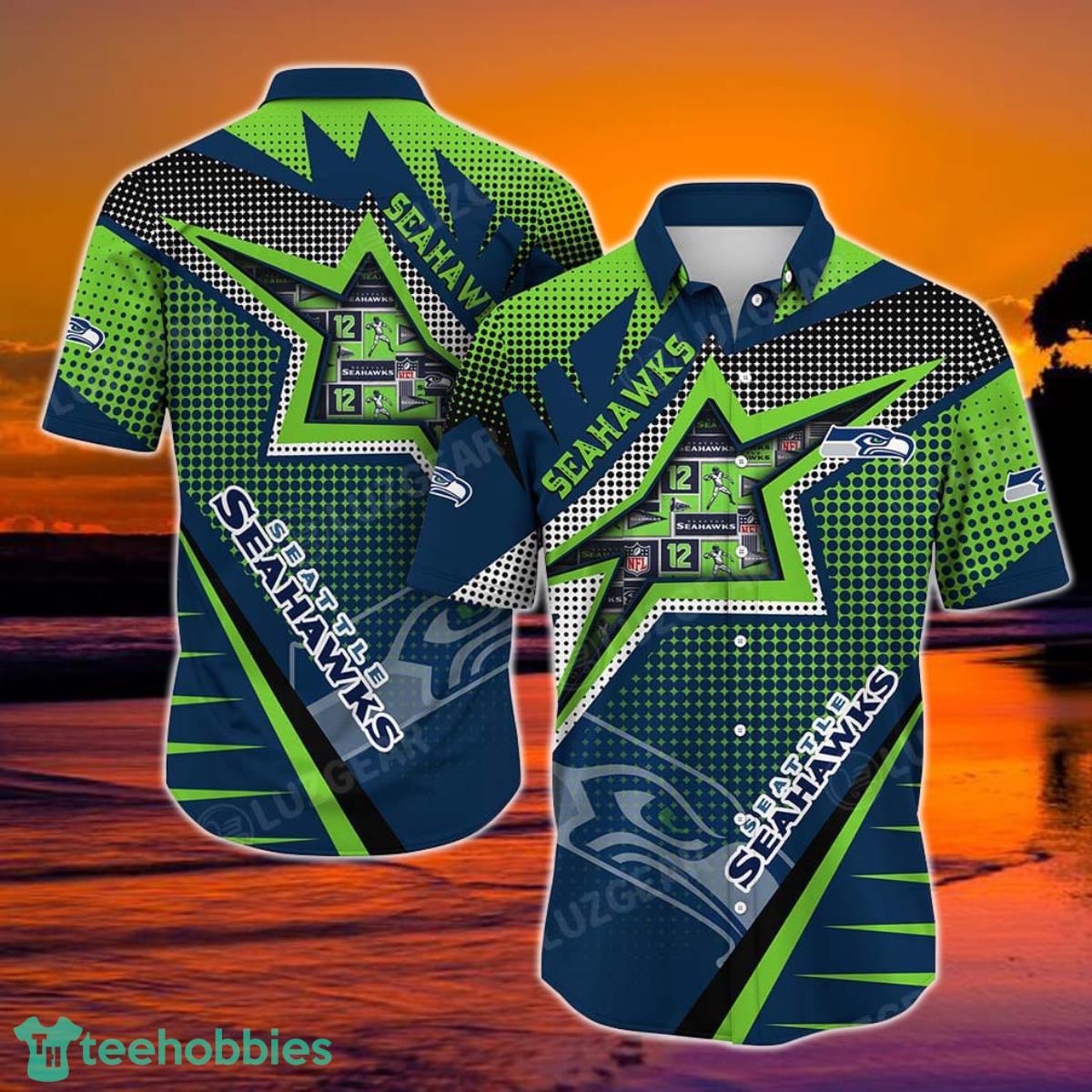 Seattle Seahawks NFL Football Beach Shirt For This Summer Graphic Print Hawaiian Shirt Big Fans Product Photo 1