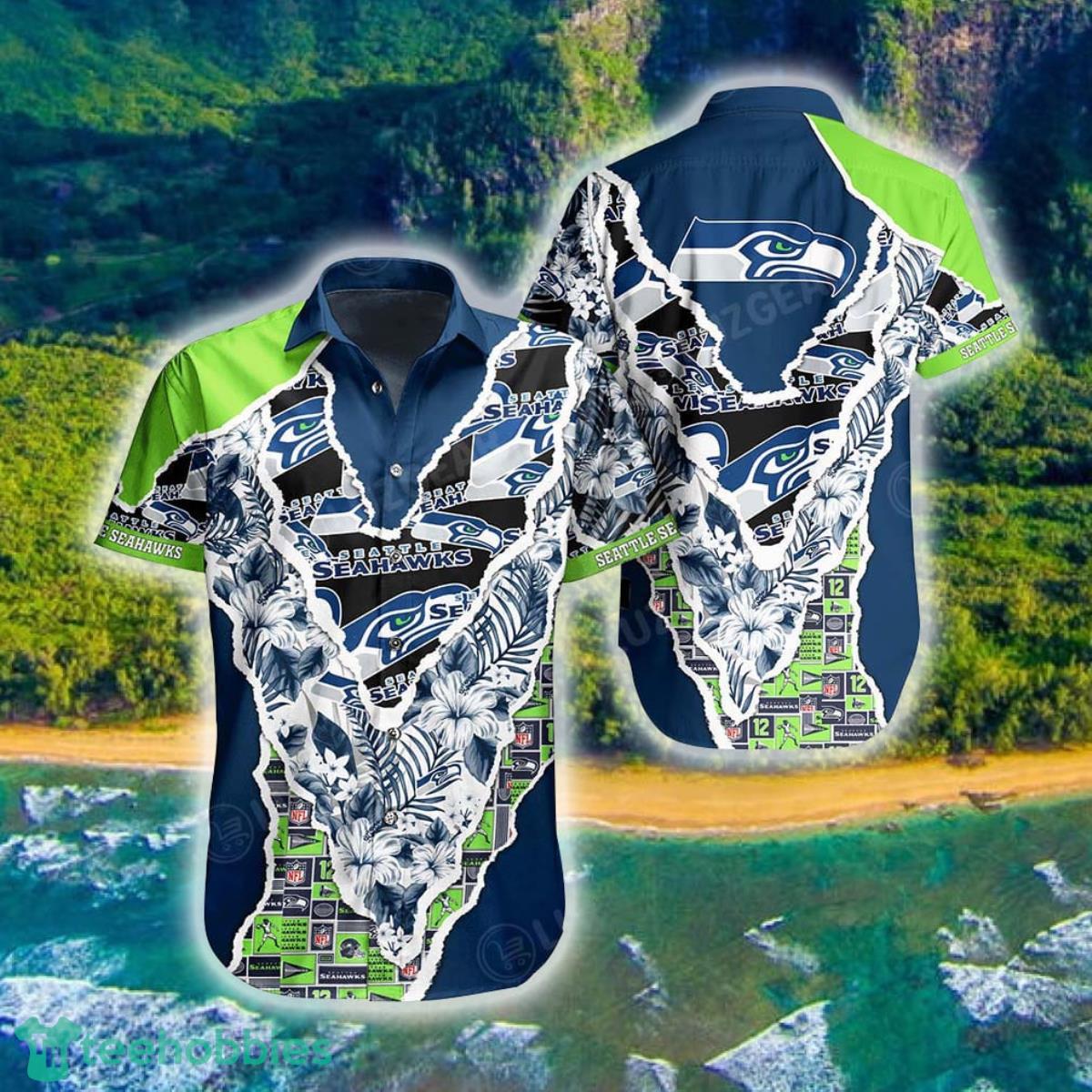 Seattle Seahawks NFL Hawaii Shirt Graphic Floral Pattern This Summer Hawaiian Shirt Best Fans Product Photo 1
