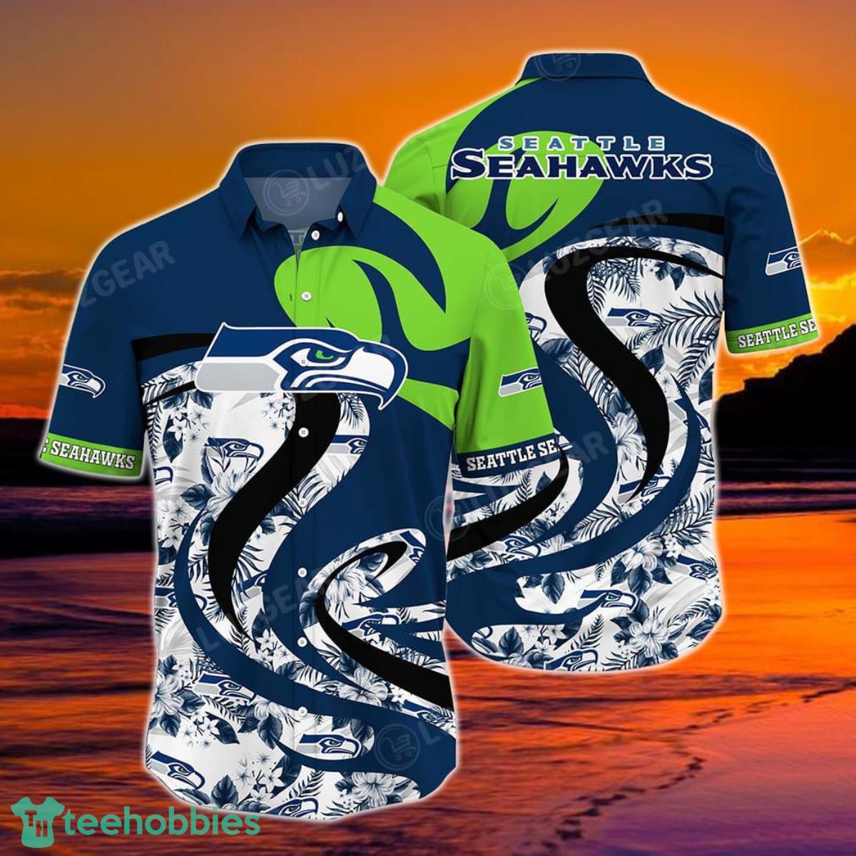 Seattle Seahawks NFL Hawaii Shirt Tropical Patterns Graphic This Summer Hawaiian Shirt For Fan NFL Product Photo 1