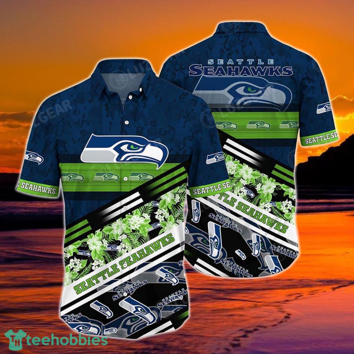 Seattle Seahawks NFL Hawaiian Shirt, Graphic Tropical Patterns 3D Printed Beach Shirt Summer Best Gift For Fans Product Photo 1