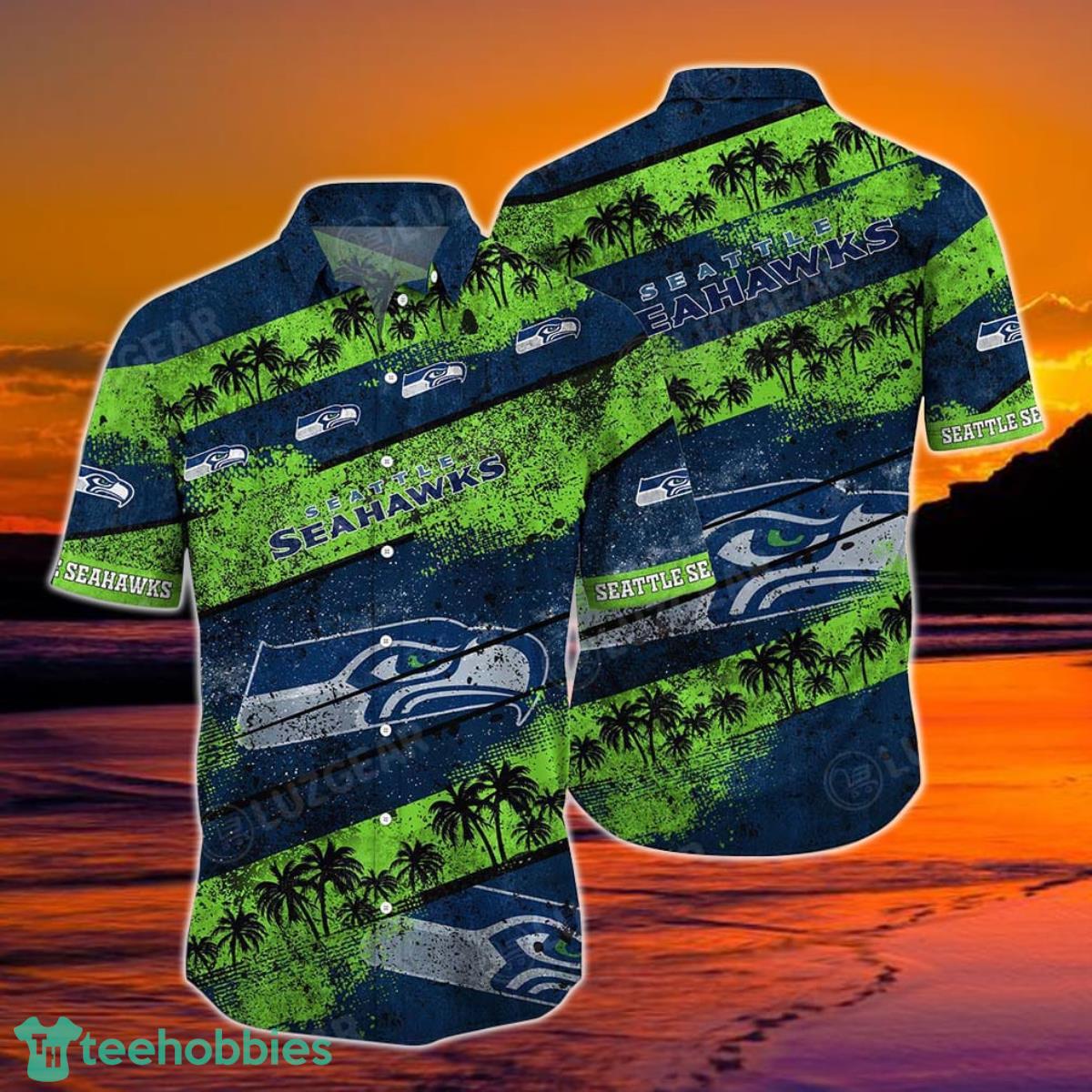 Seattle Seahawks NFL Hawaiian Shirt Graphic Tropical Patterns Short Sleeve New Hot Trend Summer For Best Fans Product Photo 1