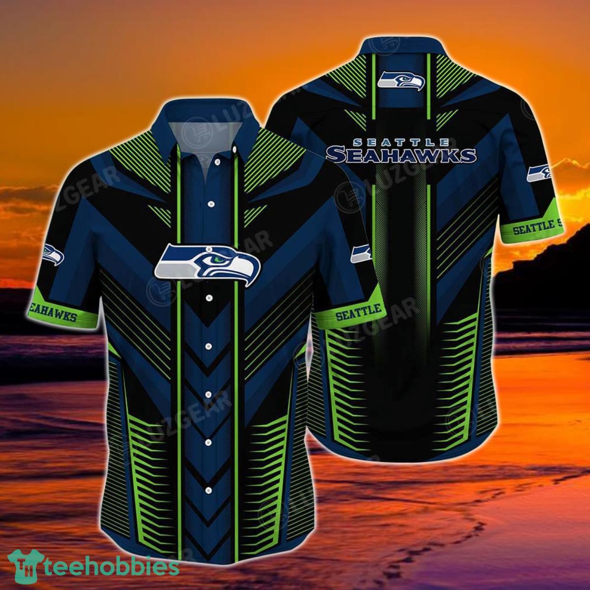 Seattle Seahawks NFL Hawaiian Shirt Summer Short Sleeve Button Down Shirt Gift For Big Fans Product Photo 1
