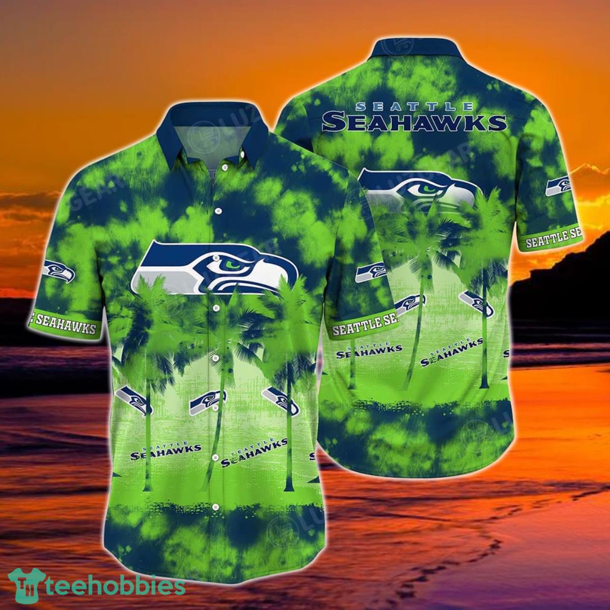 Seattle Seahawks NFL Hawaiian Shirt Tropical Patterns Graphic Short Sleeve Hot Trend Summer Gift For Fans Product Photo 1