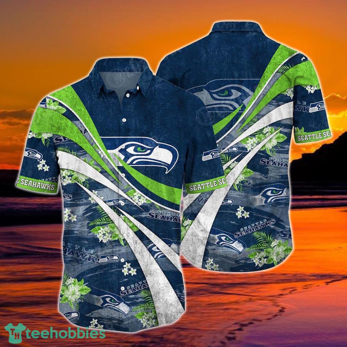 Seattle Seahawks NFL Summer Hawaiian Shirt Floral Pattern Graphic For Football NFL Enthusiast Product Photo 1