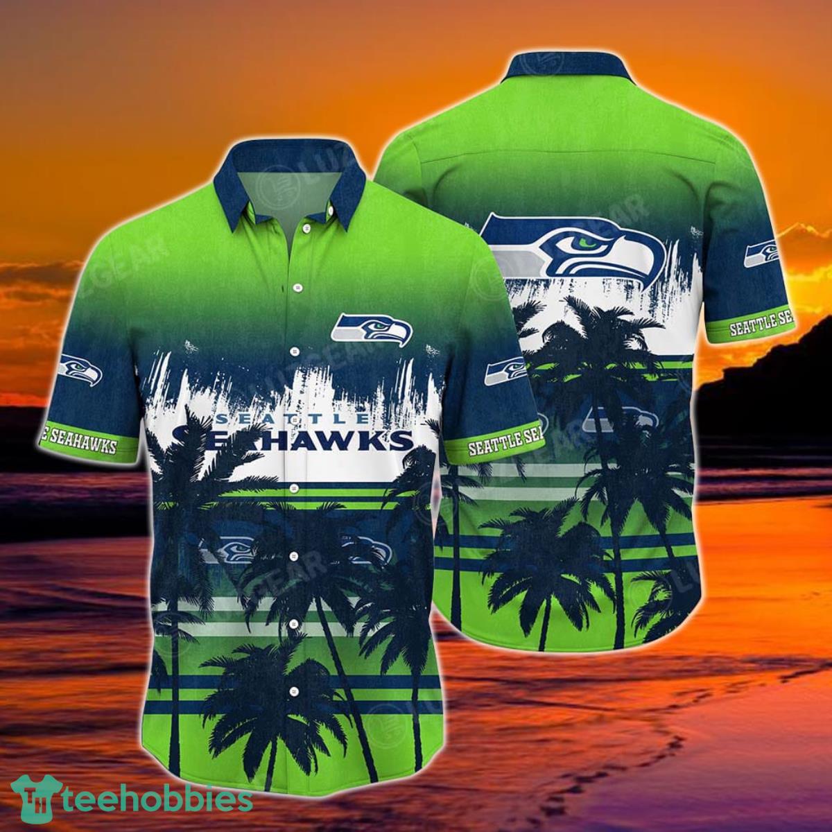 Seattle Seahawks NFL Summer Hawaiian Shirt Tropical Patterns Graphic For Sports Enthusiast Product Photo 1
