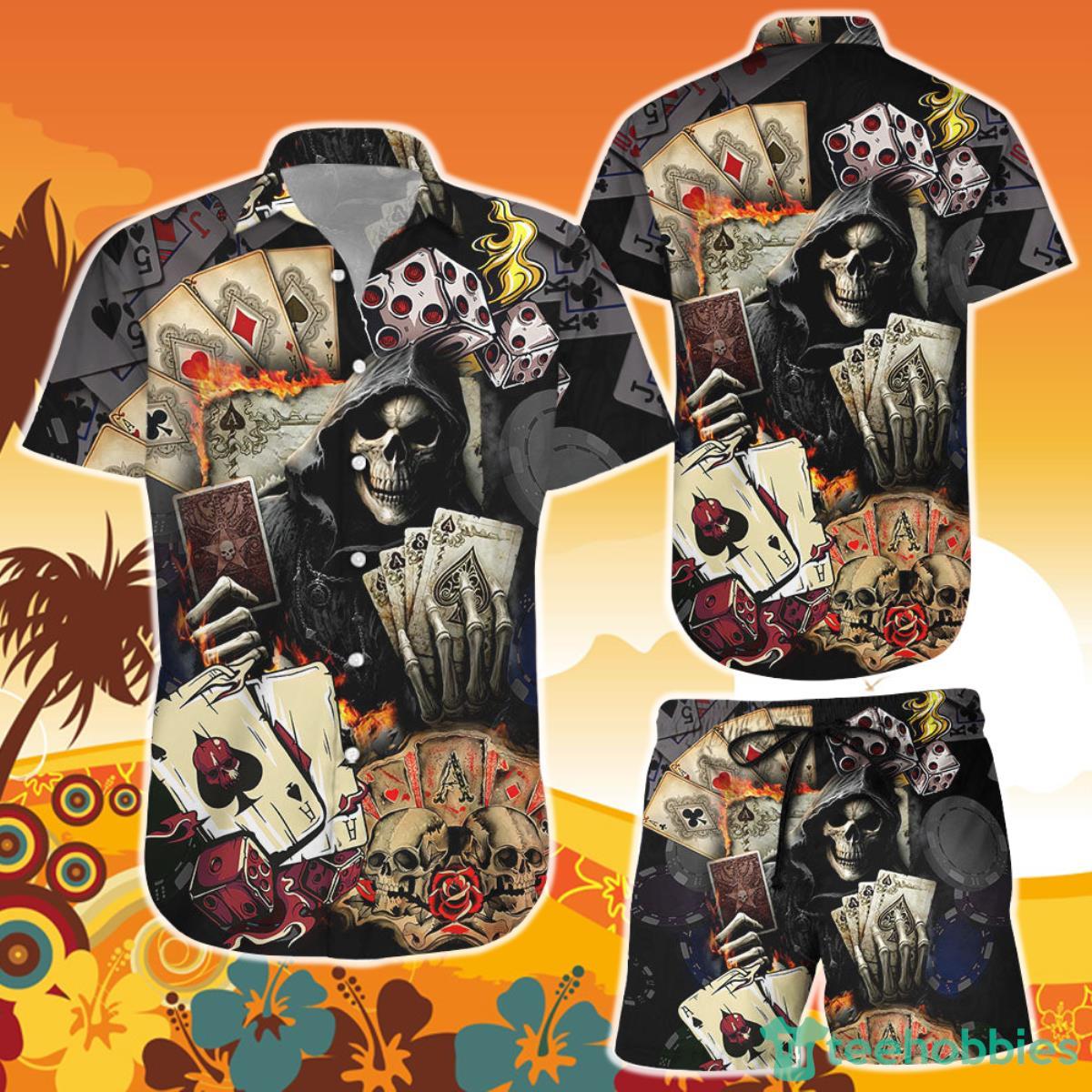 Skull Hawaiian Shirt And Short Skull Life Poker Button Down Shirt Gift For Skull Lovers Product Photo 1 Skull Hawaiian Shirt And Short Skull Life Poker Button Down Shirt Gift For Skull Lovers Product Photo 1