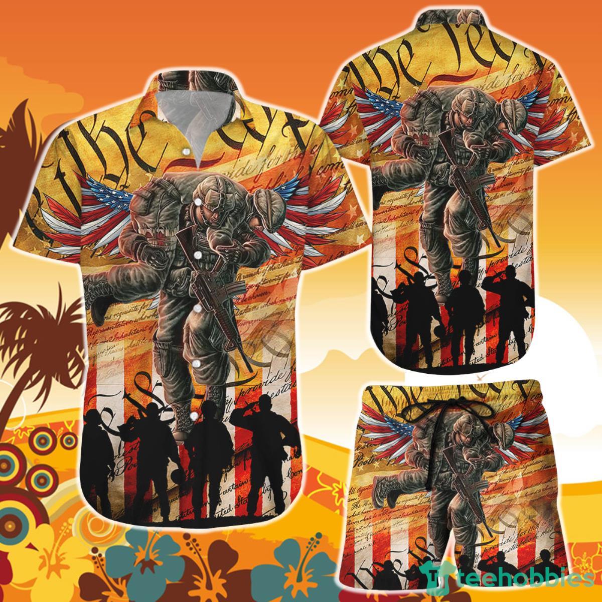 Soldier On Shirt American Soldier Brotherhood Hawaiian Shirt And Short Gifts For Army Soldiers Product Photo 1