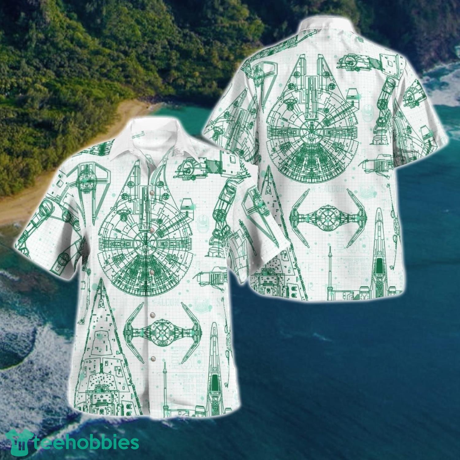 Star Wars Ships Drawing Hawaiian Shirt Aloha Shirt Product Photo 1