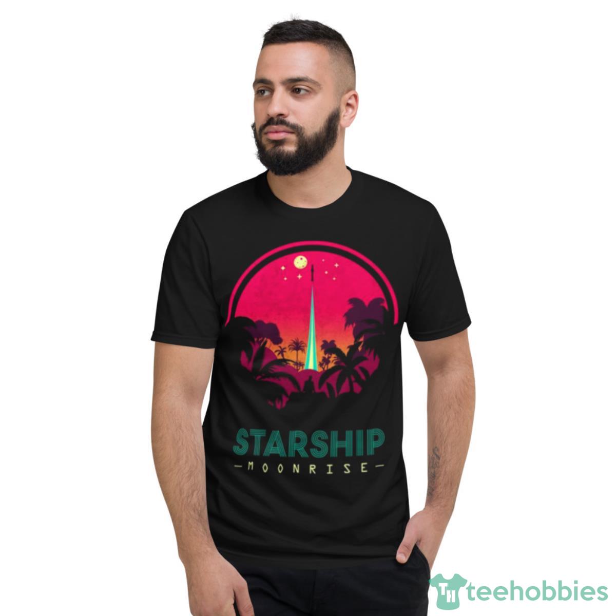 Sunset Art Spacex Starship Retro Shirt - Short Sleeve T-Shirt
