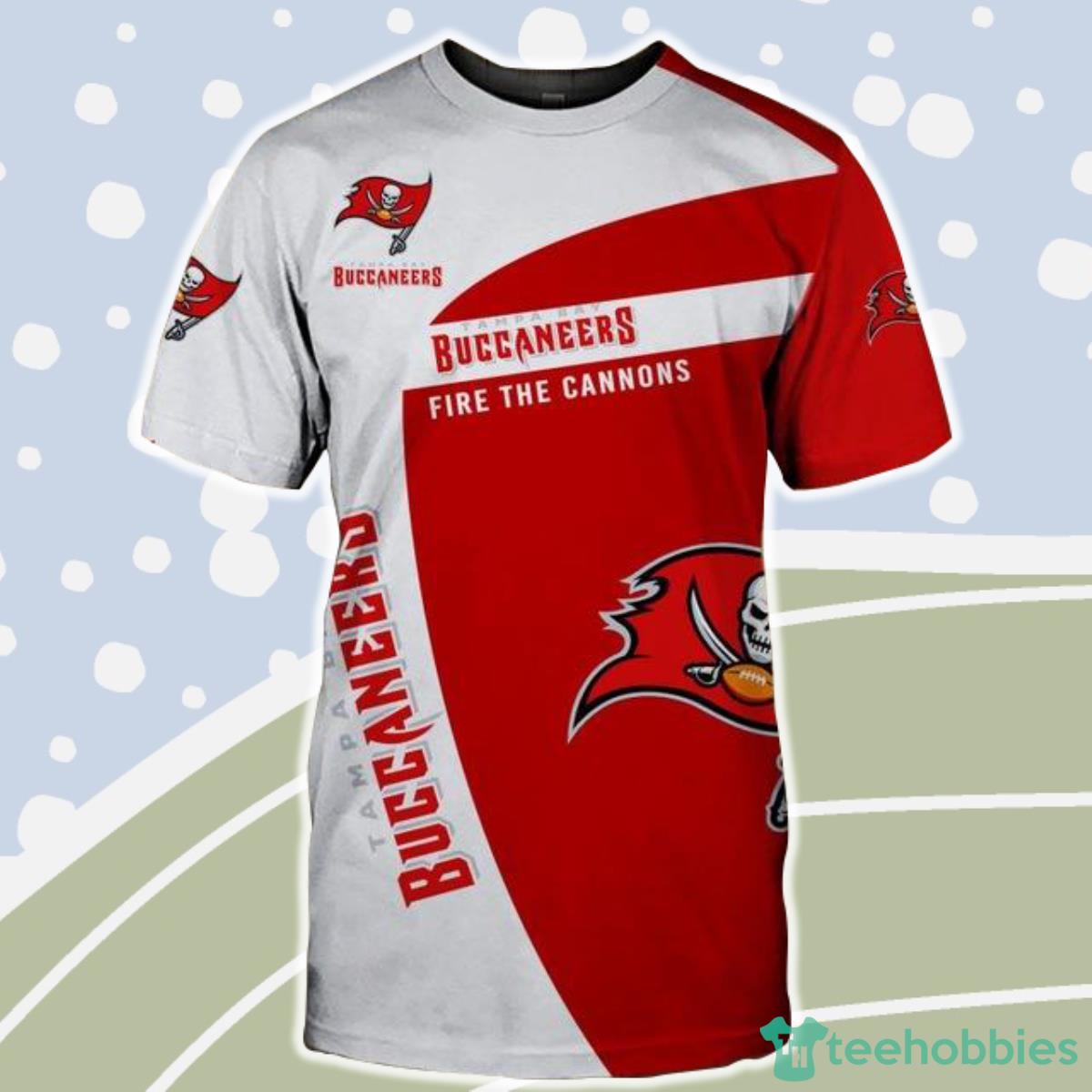 Tampa Bay Buccaneers T Shirt 3D Short Sleeve Fire The Cannons Product Photo 1