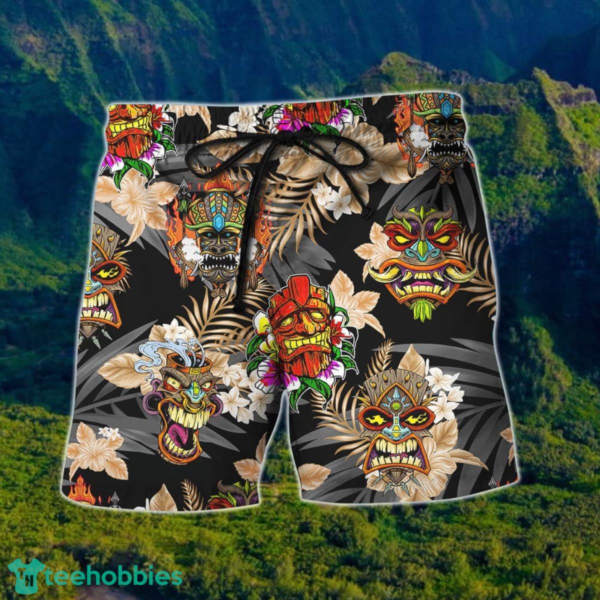 Tiki Hawaiian Shirt And Short For Men And Women Product Photo 2